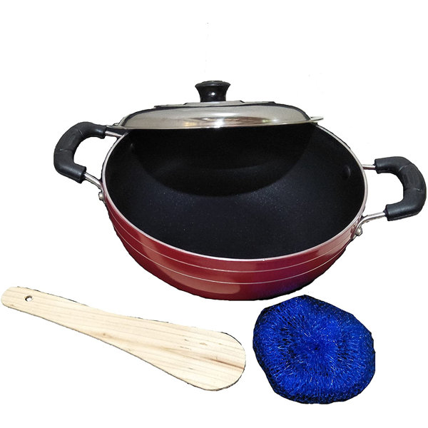 Hatton Mogul NonStick Aluminium Kadhai, Cooking Pan,Deep Fry Kadai